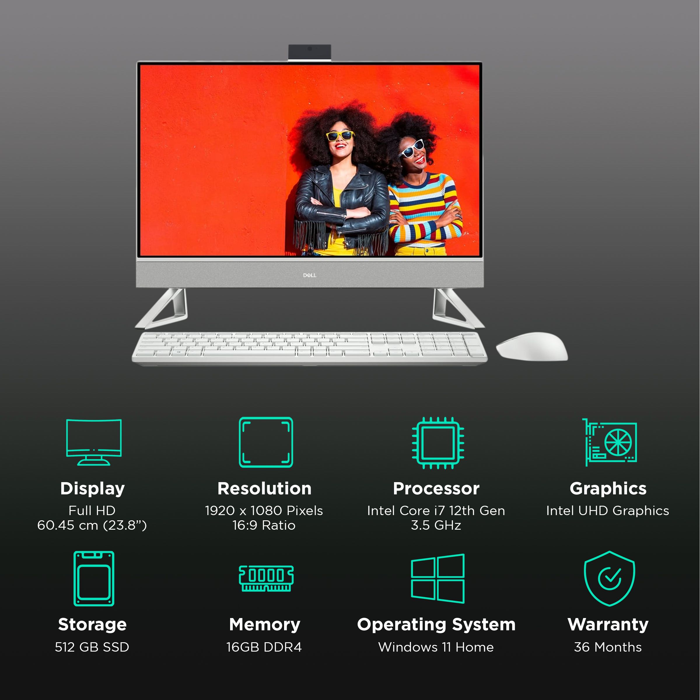 Dell 第12世代i7-1255U Dell Inspiron24 5410 Dell AIO Inspiron 5410, Intel i7-1255U, Windows 11 + MSO'21